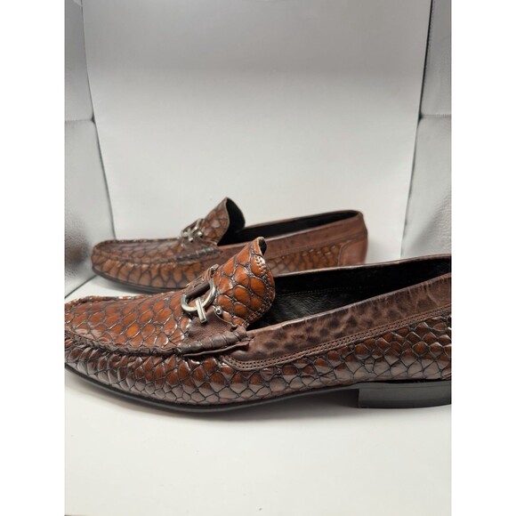 DONALD J PLINER Shoes Vero Cuoio Men’s Brown Crocodile Embossed Loafer 13 M - Picture 2 of 6